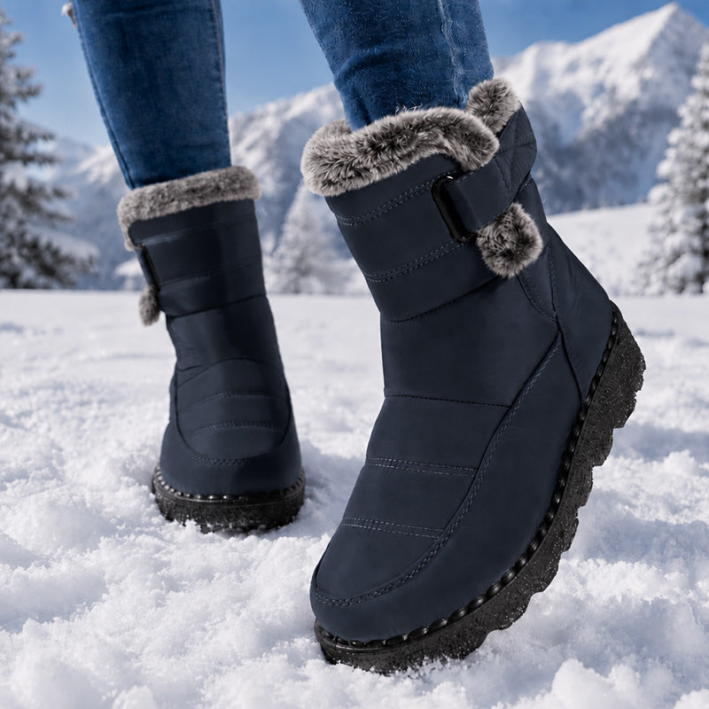 Adina Plush Trim Winter Ankle Boots - Elena Harper