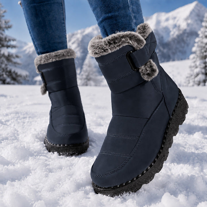 Adina Plush Trim Winter Ankle Boots - Elena Harper