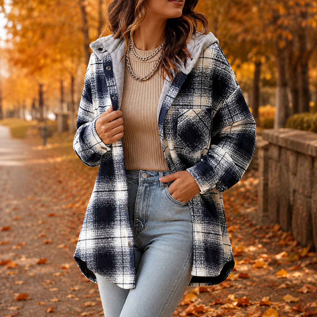 Ninon™ | Soft Flannel Jacket with Hood