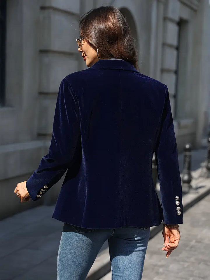 Sandrine - Elegant Velvet Blazer with Buttons