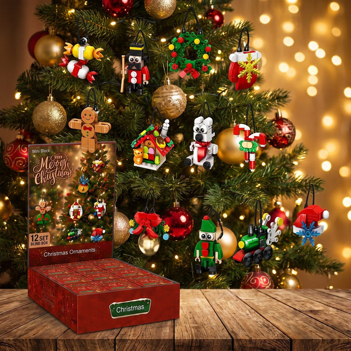 12-Day Christmas Mini Brick Ornament Countdown, Blind Box Set