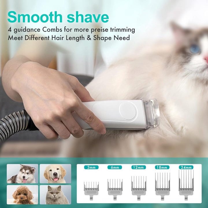 ShedVac Pro Pet Grooming Kit with Suction Function and Trimmer, view 4 - Elena Harper