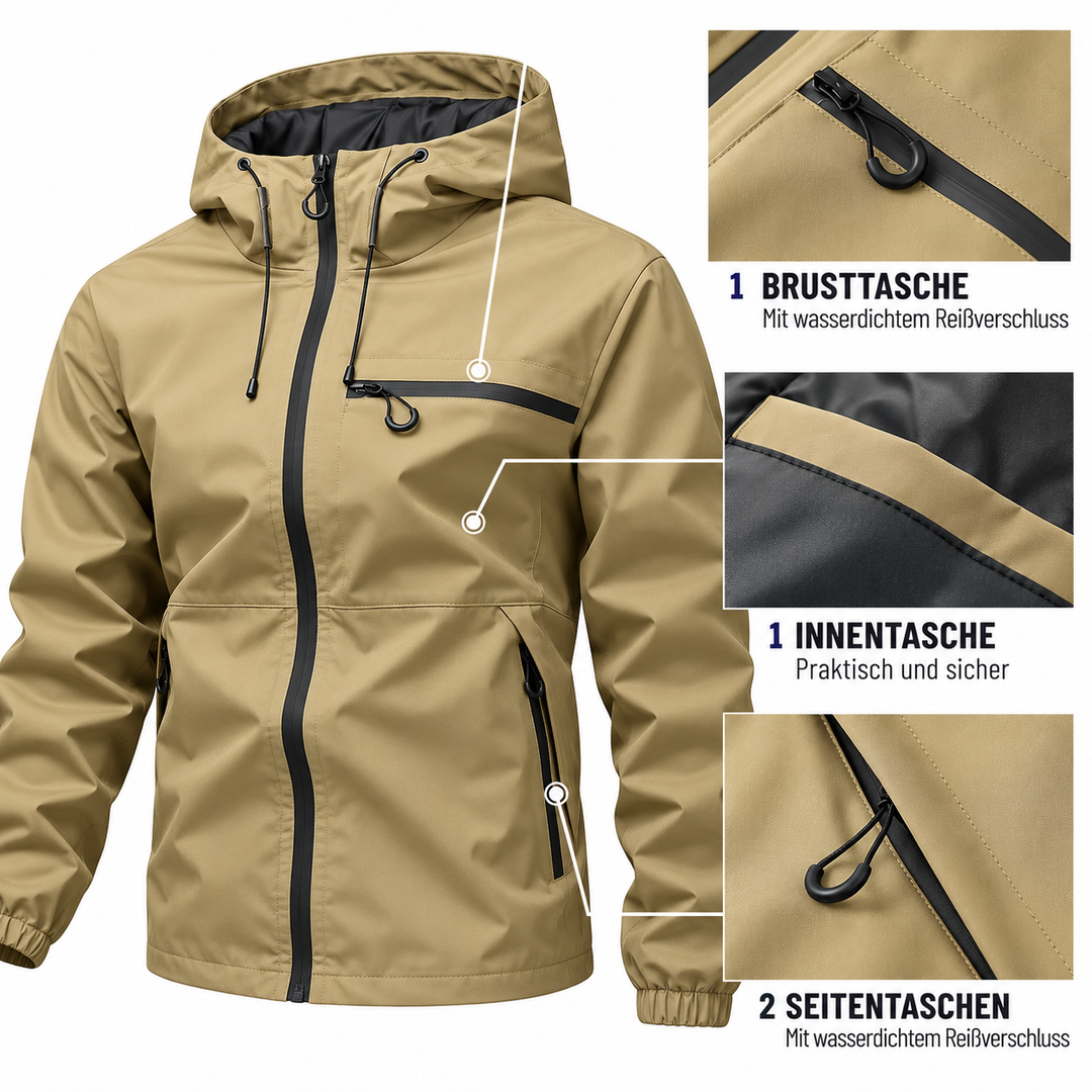Baleron Waterproof Outdoor Hooded Jacket for Men, view 3 - Elena Harper
