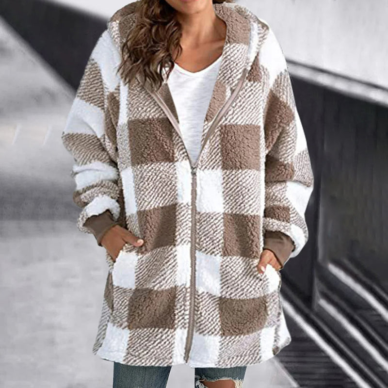 Casual Checkered Coat - Elena Harper