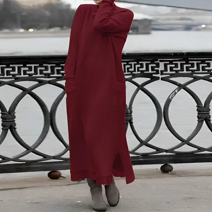 Casual Long Winter Dress Noelle, view 3 - Elena Harper