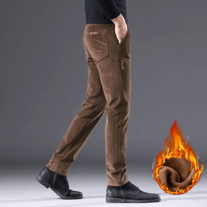 Men's Fleece Corduroy Winter Pants