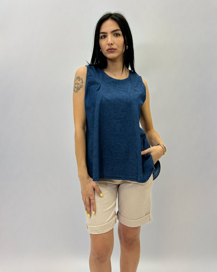Lieke™  |  Sleeveless soft luxurious fabrics Top Neck