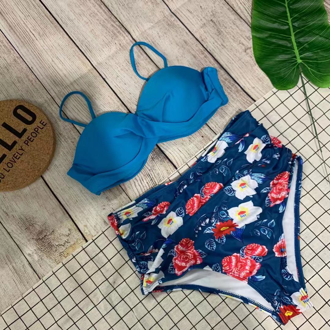 Women's Bikini with Floral Design and Adjustable Straps EB