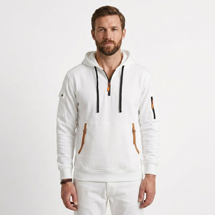 Half Zip Hoodie With Pockets For Men