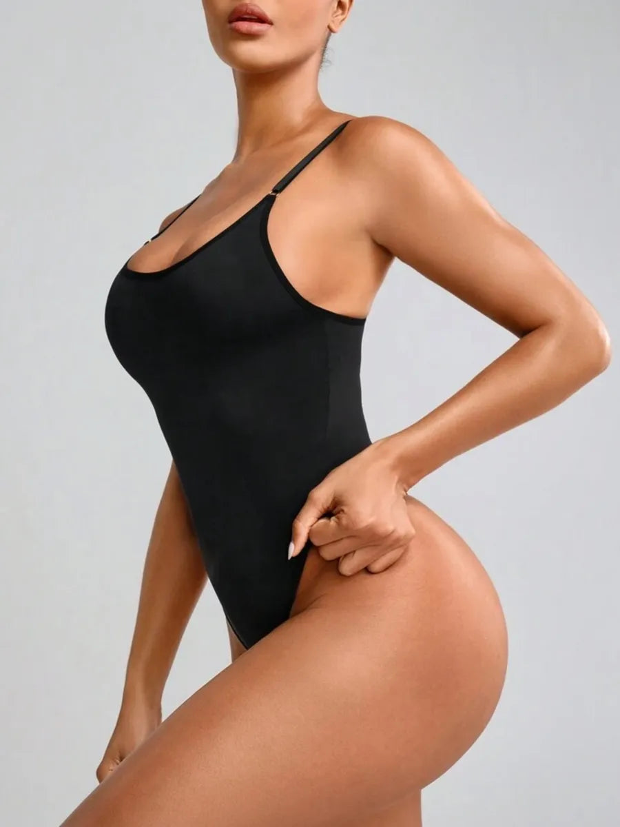 Ladies Seamless Shapewear Body Tummy Control Black, view 2 - Elena Harper