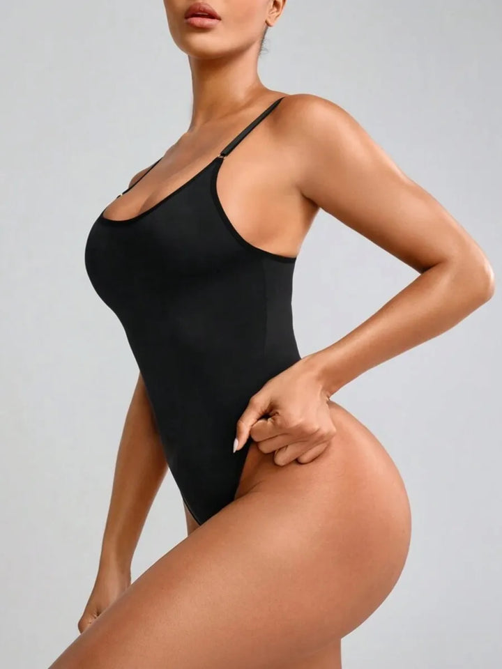 Ladies Seamless Shapewear Body Tummy Control Black, view 2 - Elena Harper