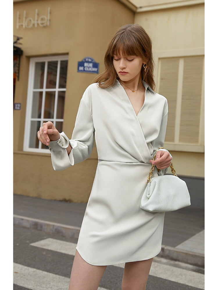 Chic Belted Shirt Mini Dress
