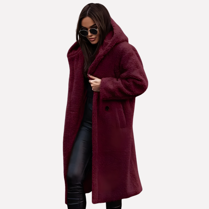 Women’s Hooded Coat with Button Closure