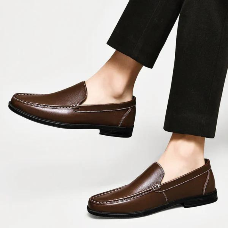 Men's Slip-On Loafers with Contrast Stitching