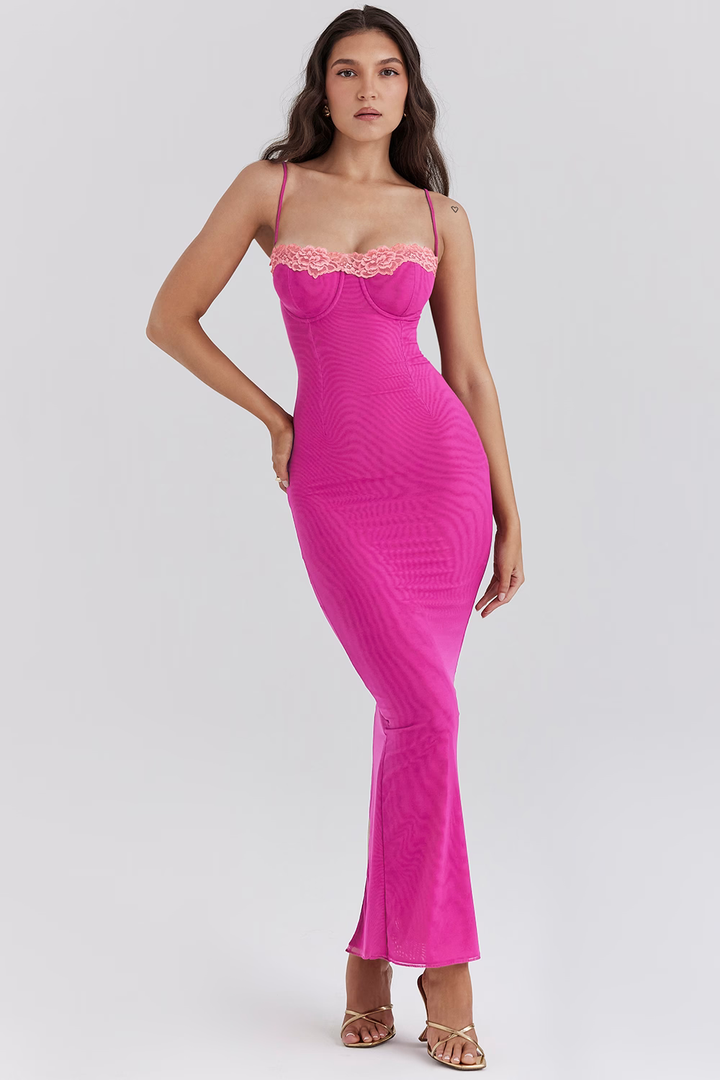 Fay | Long Lace Dress with Slit