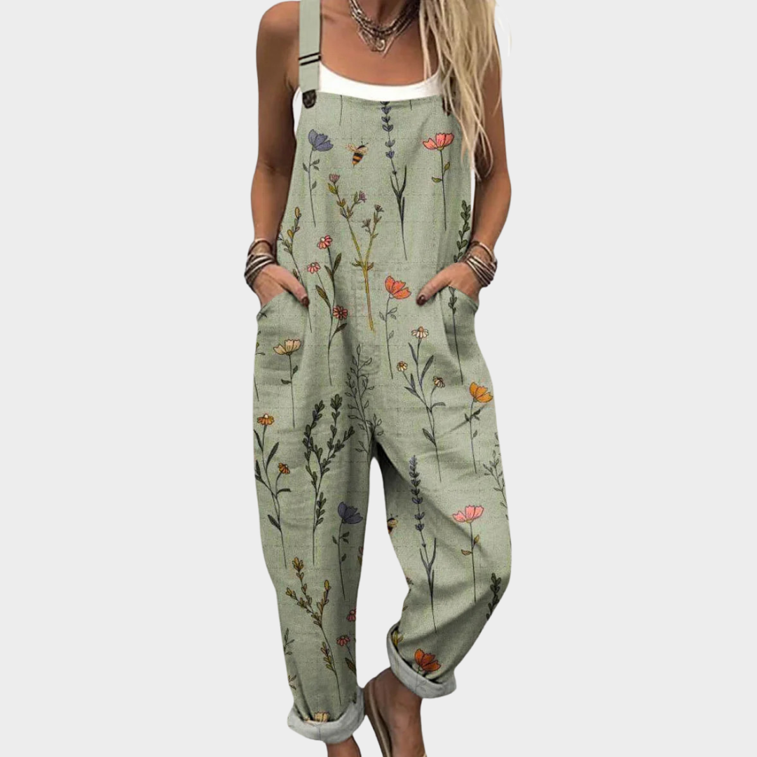 Comfortable Print Dungarees