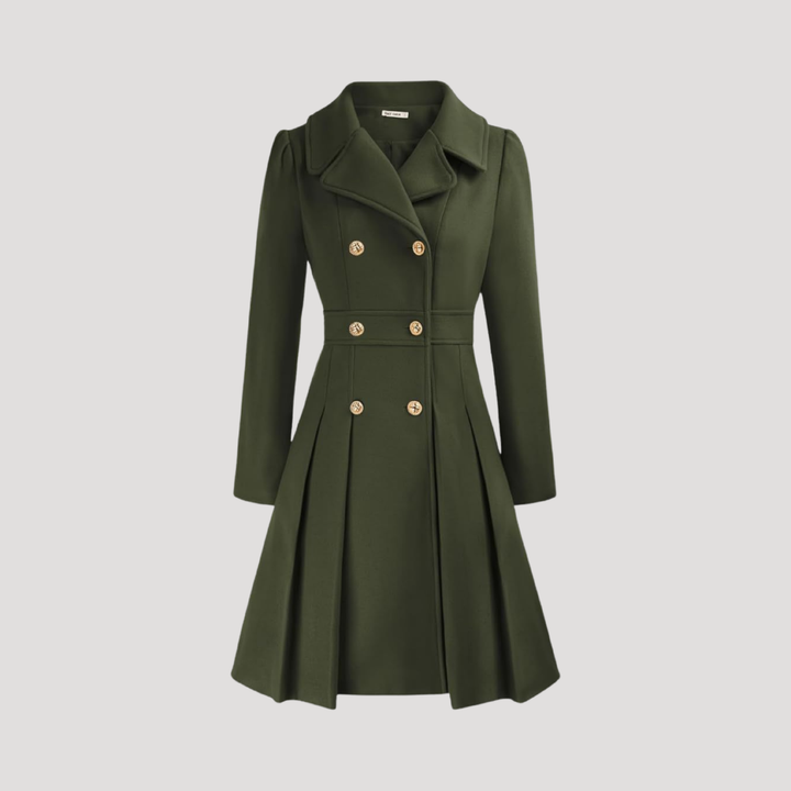 Elegant Double-Breasted Women's Overcoat