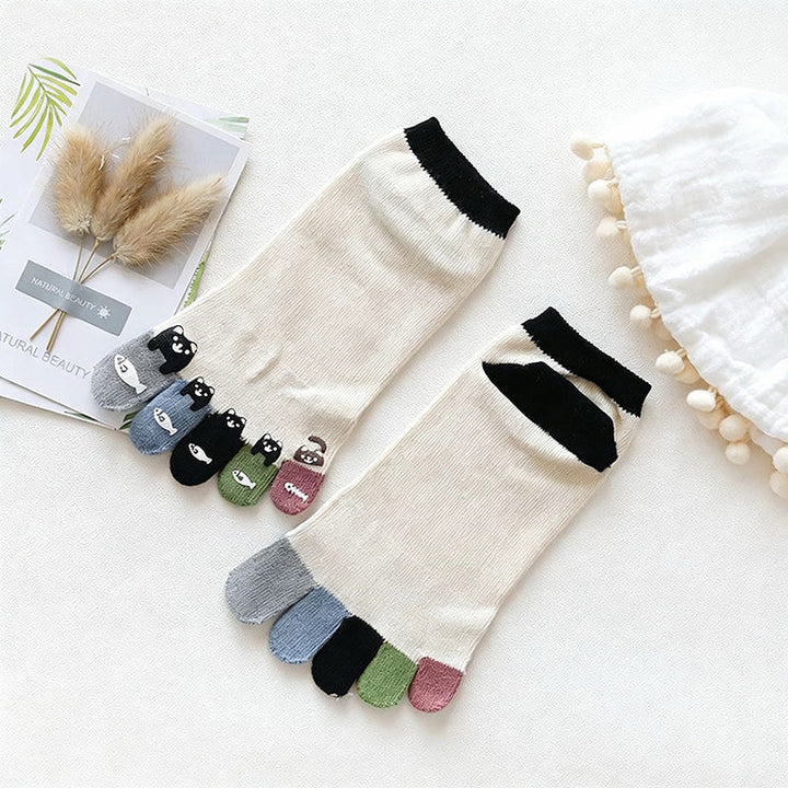 Cartoon Five-Toe Socks