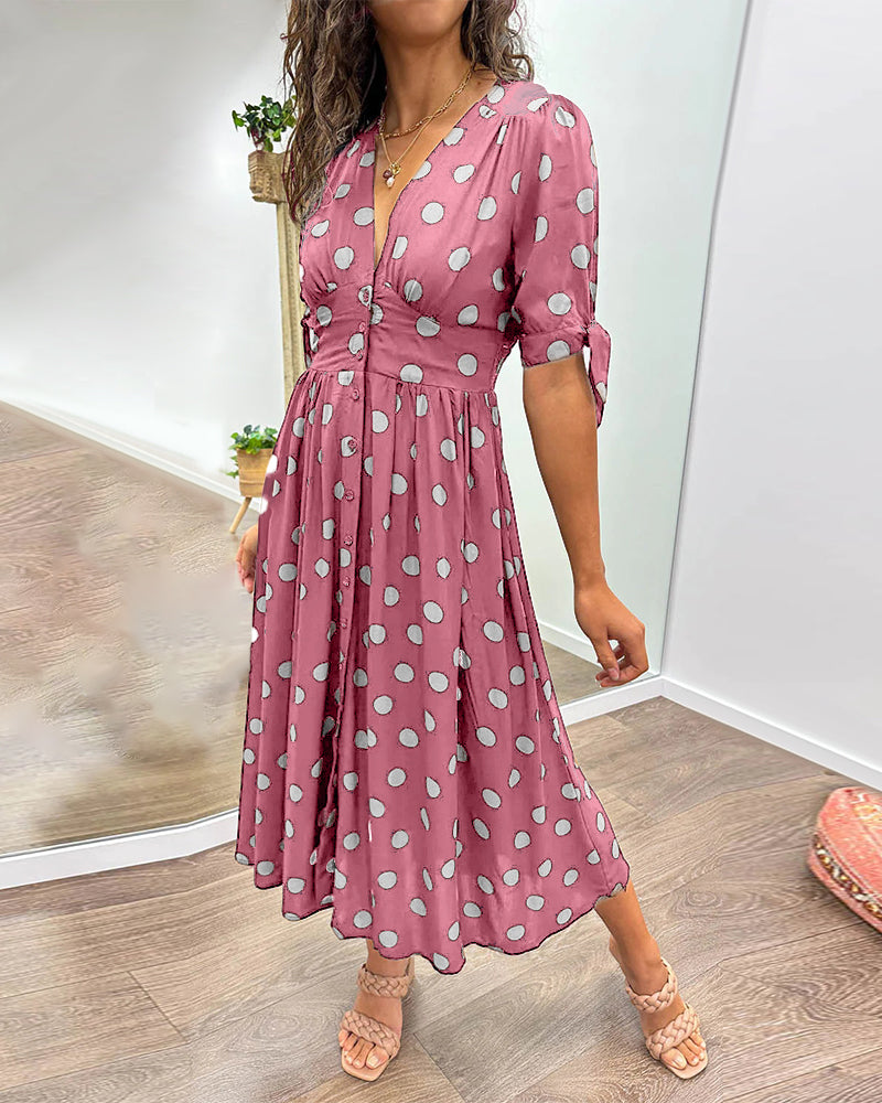Monique™  |  Elegant Polka Dot Dress