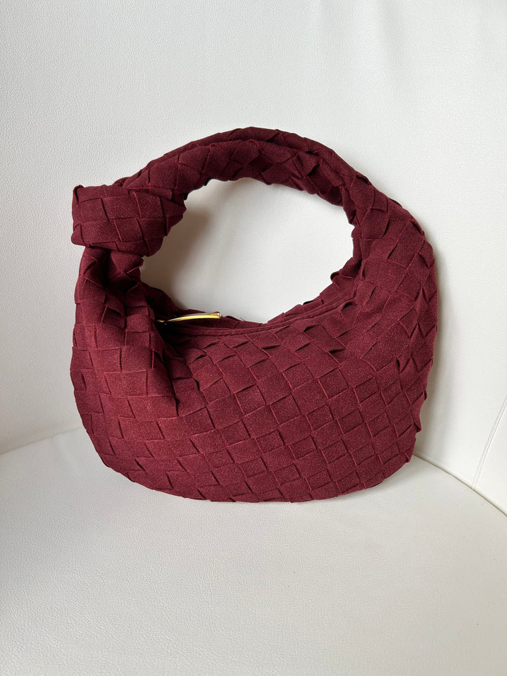 Renee Mini Bag in Soft Woven Suede, view 10 - Elena Harper