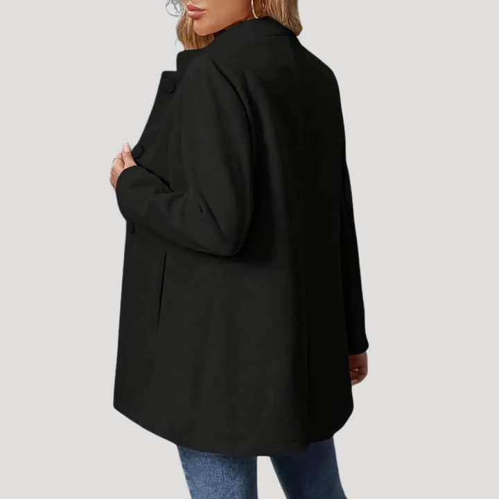Women's Buttoned Coat with High Collar