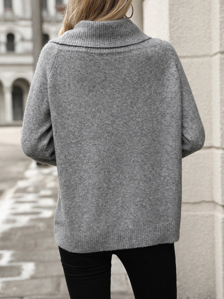 Elegant Convertible Knit Sweater for Women – Turtleneck or Off-Shoulder