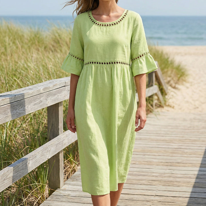 Women's Midi Dress with Tummy Control - Elegant and Flattering