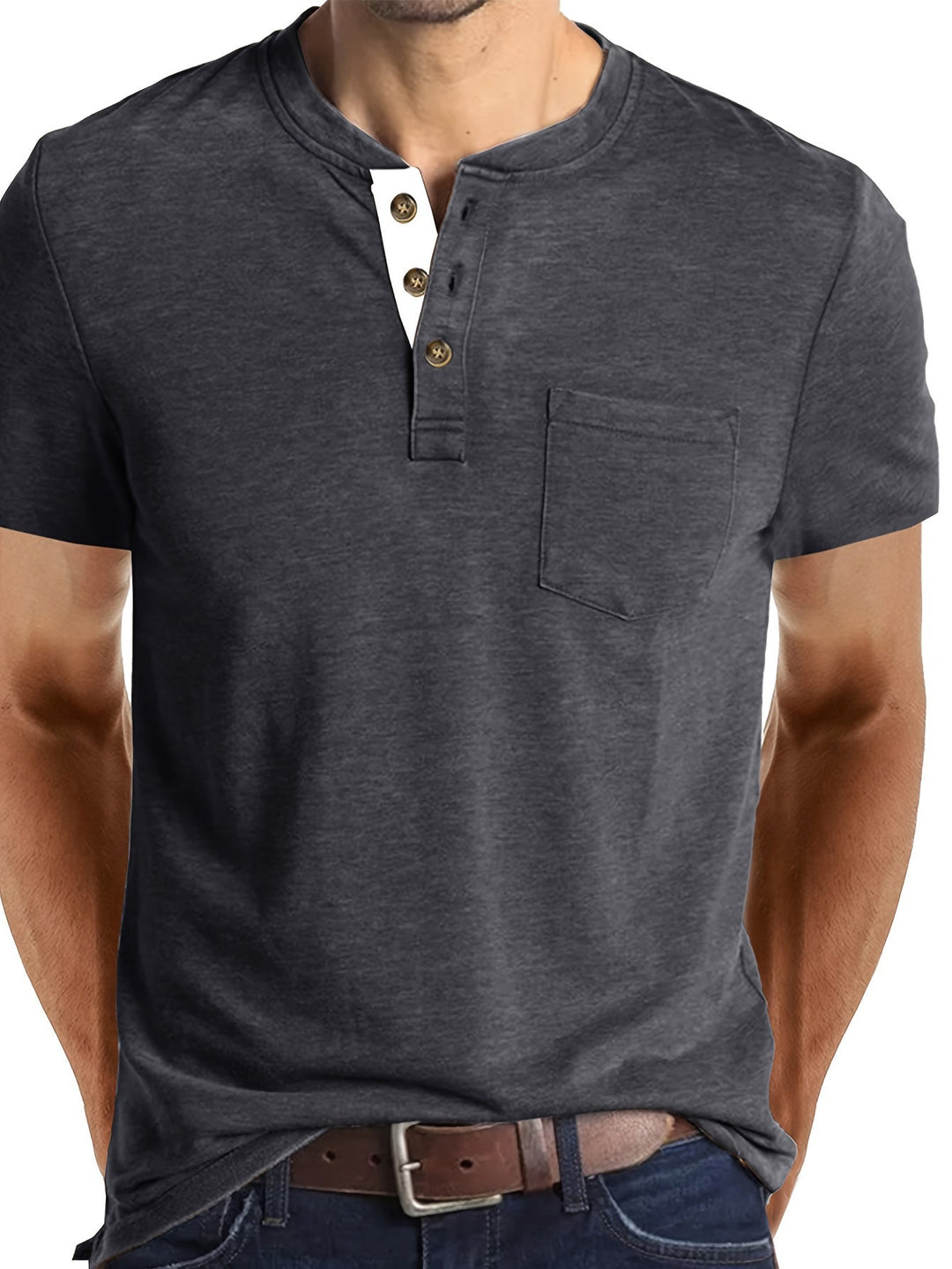 LAURENT MONACO | MEN'S HENLEY T-SHIRT