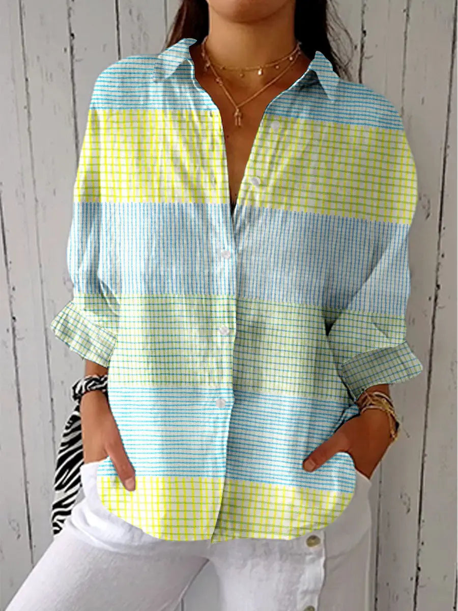 C&M® | Pastel Grid Blouse