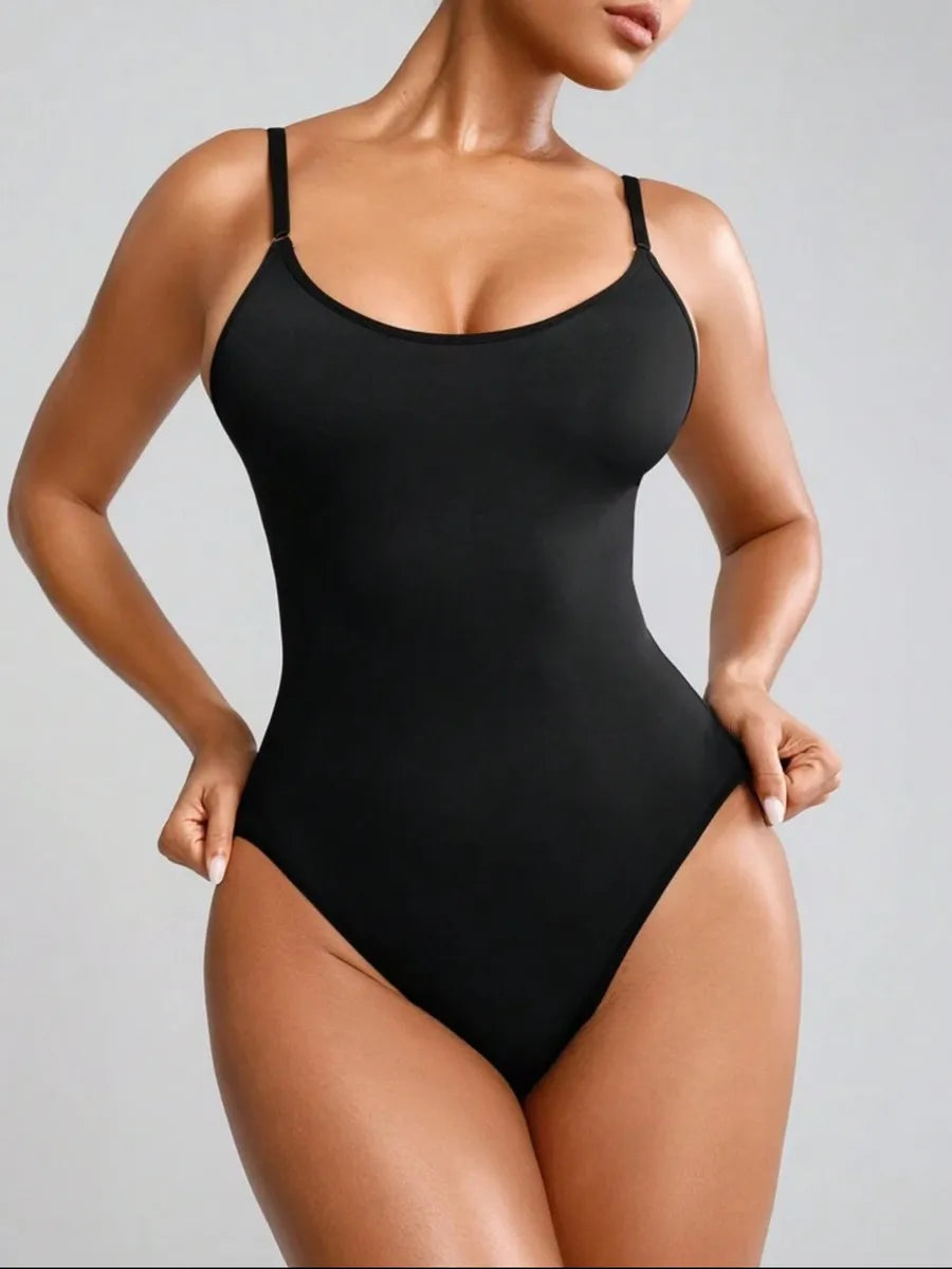 Ladies Seamless Shapewear Body Tummy Control Black, view 3 - Elena Harper