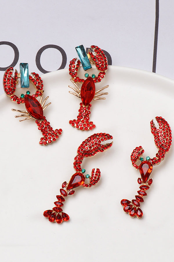 Fashionable Diamond Lobster-shaped Holiday Earrings
