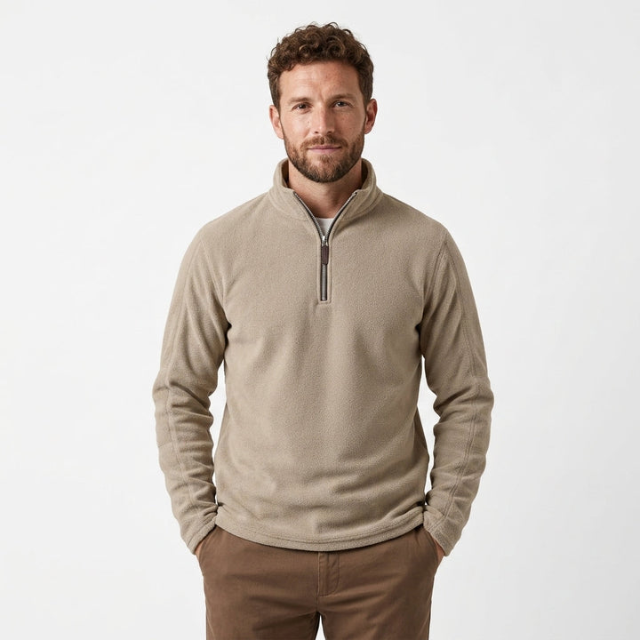 FLEECE ZIP HENLEY SWEATSHIRT FOR MEN