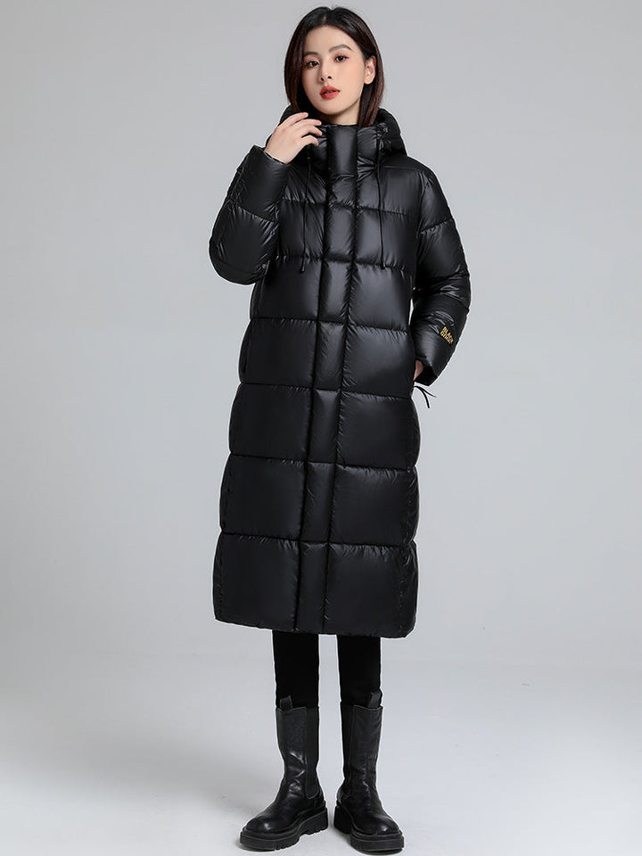 Long Quilted Effect Jacket for Women - Eryndel