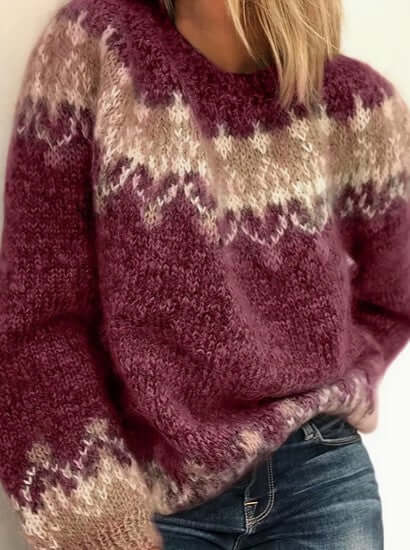Women's Elegant Knitted Round Neck Sweater