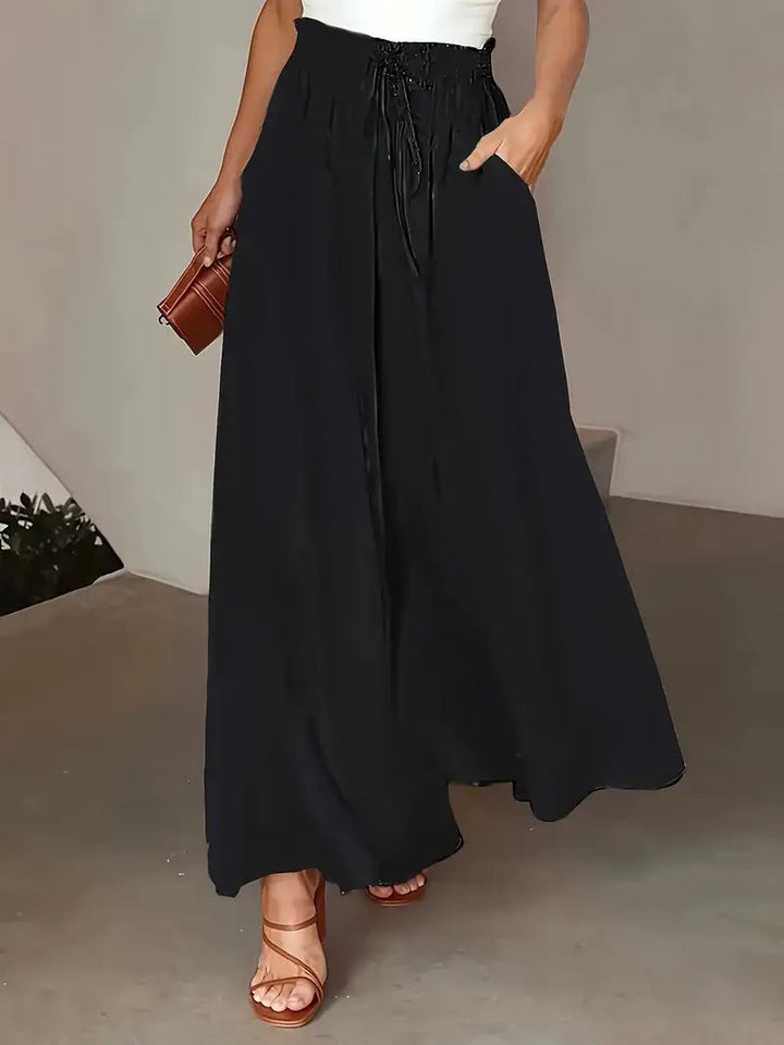 Marjene Polka Dot Boho Wide Pants for Spring & Summer, view 5 - Elena Harper