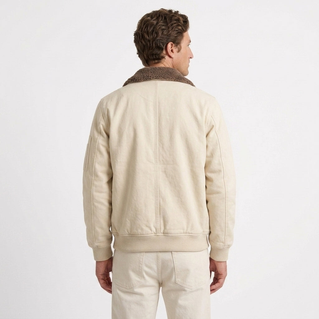 Sherpa Lined Aviator Jacket for Men
