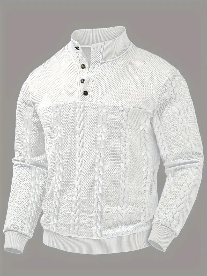 MASON – TEXTURED BUTTON-UP KNIT SWEATER