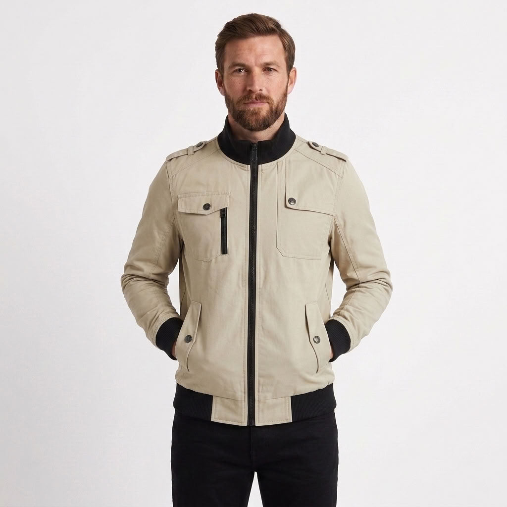 Stand Collar Bomber Jacket For Men