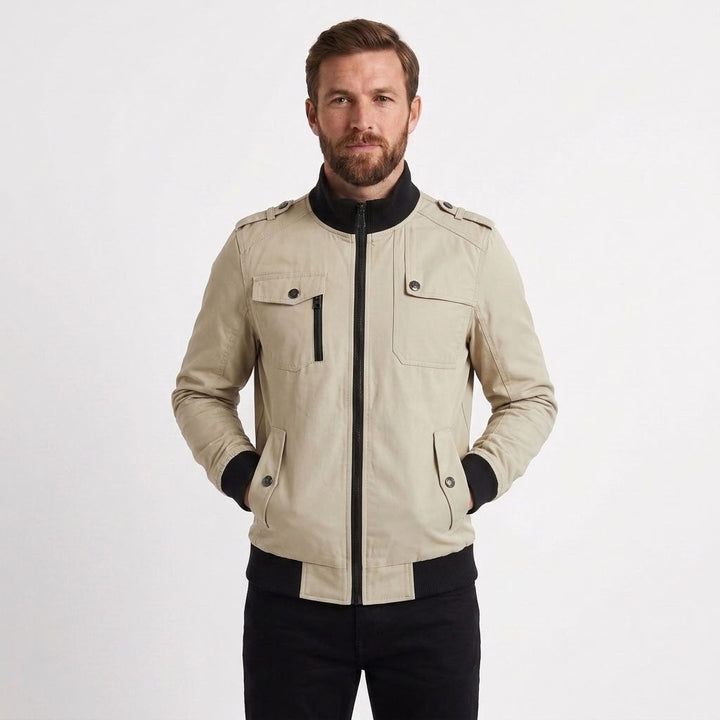 Stand Collar Bomber Jacket For Men
