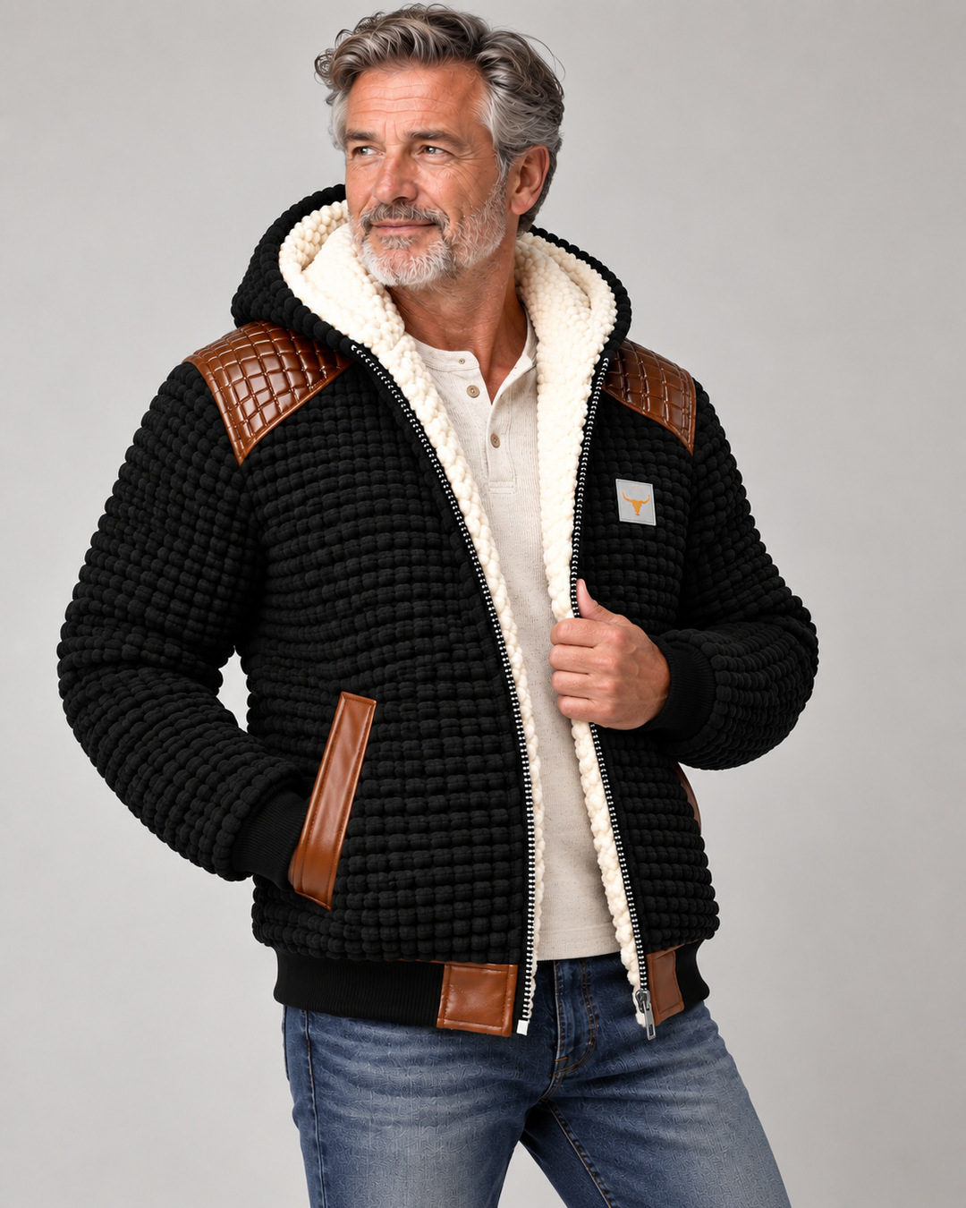 Thierry - Chic Teddy Knit Hooded Jacket