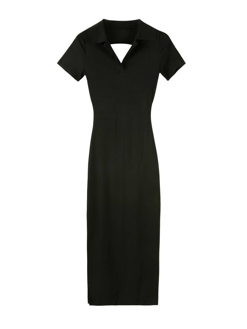 Ablet - Fitted Dress with Halter Neck