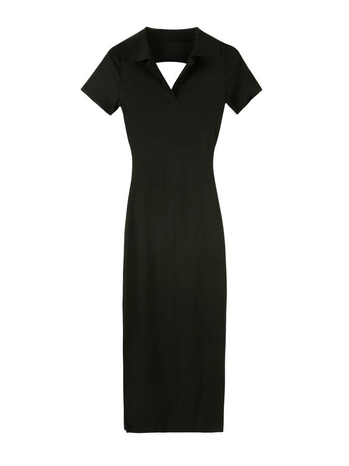 Ablet - Fitted Dress with Halter Neck