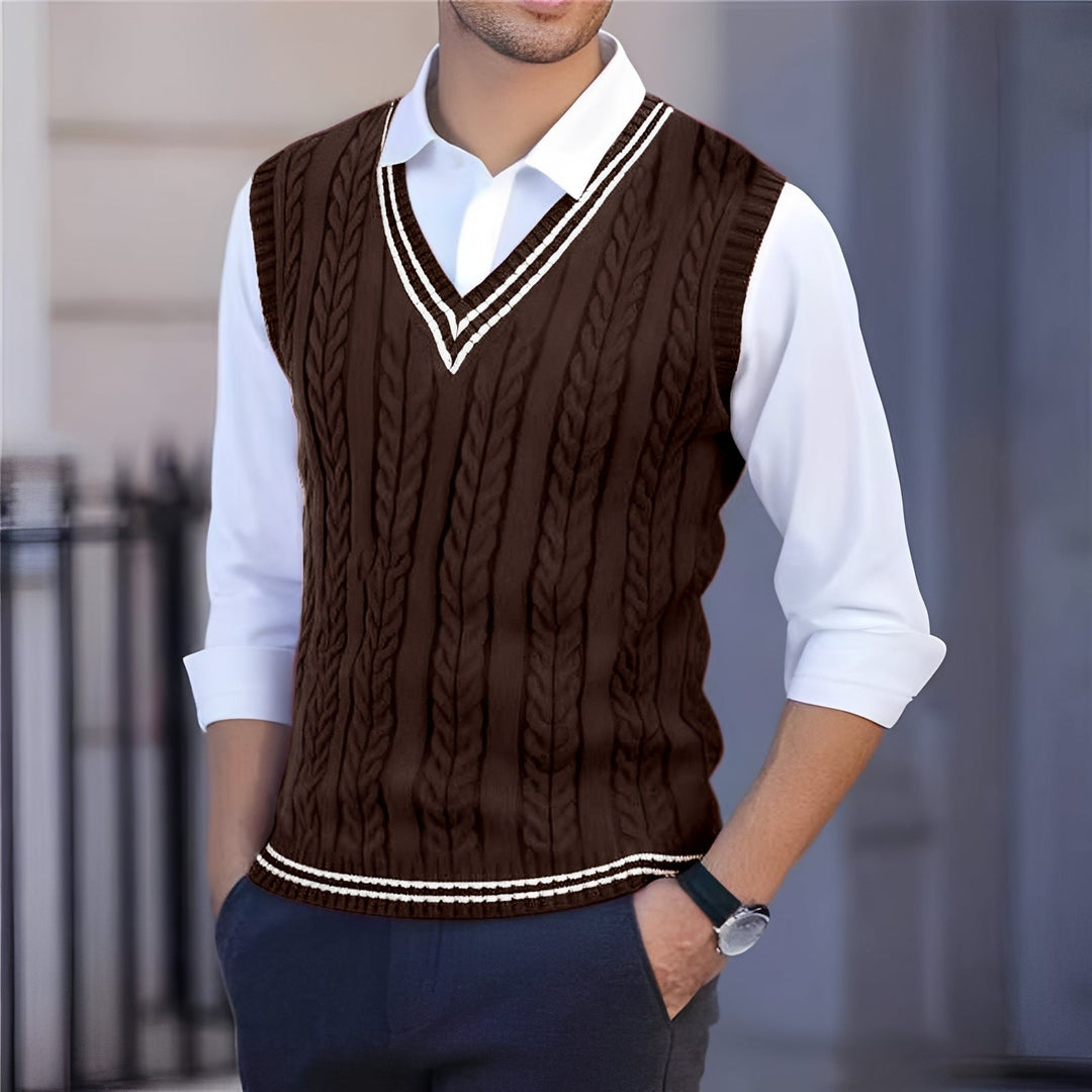 Bobbie Stylish V-Neck Vest, view 7 - Elena Harper