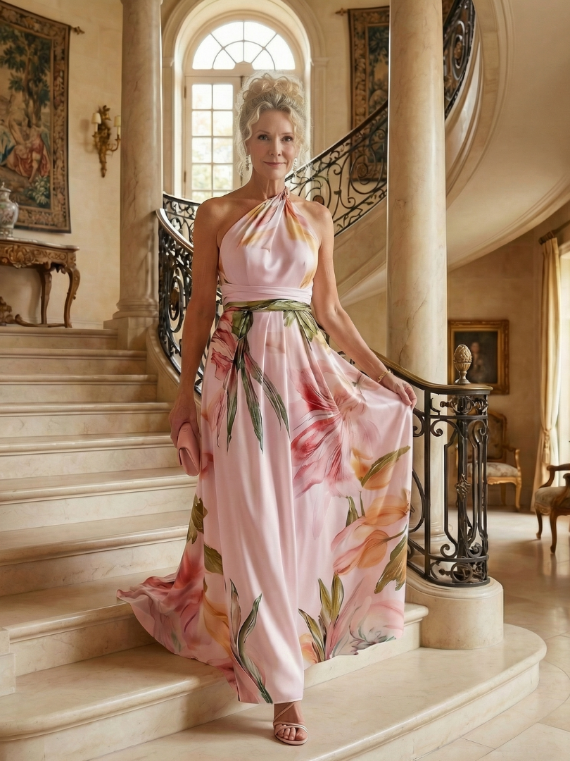 Amiel Light Floral Maxi Dress - Elena Harper