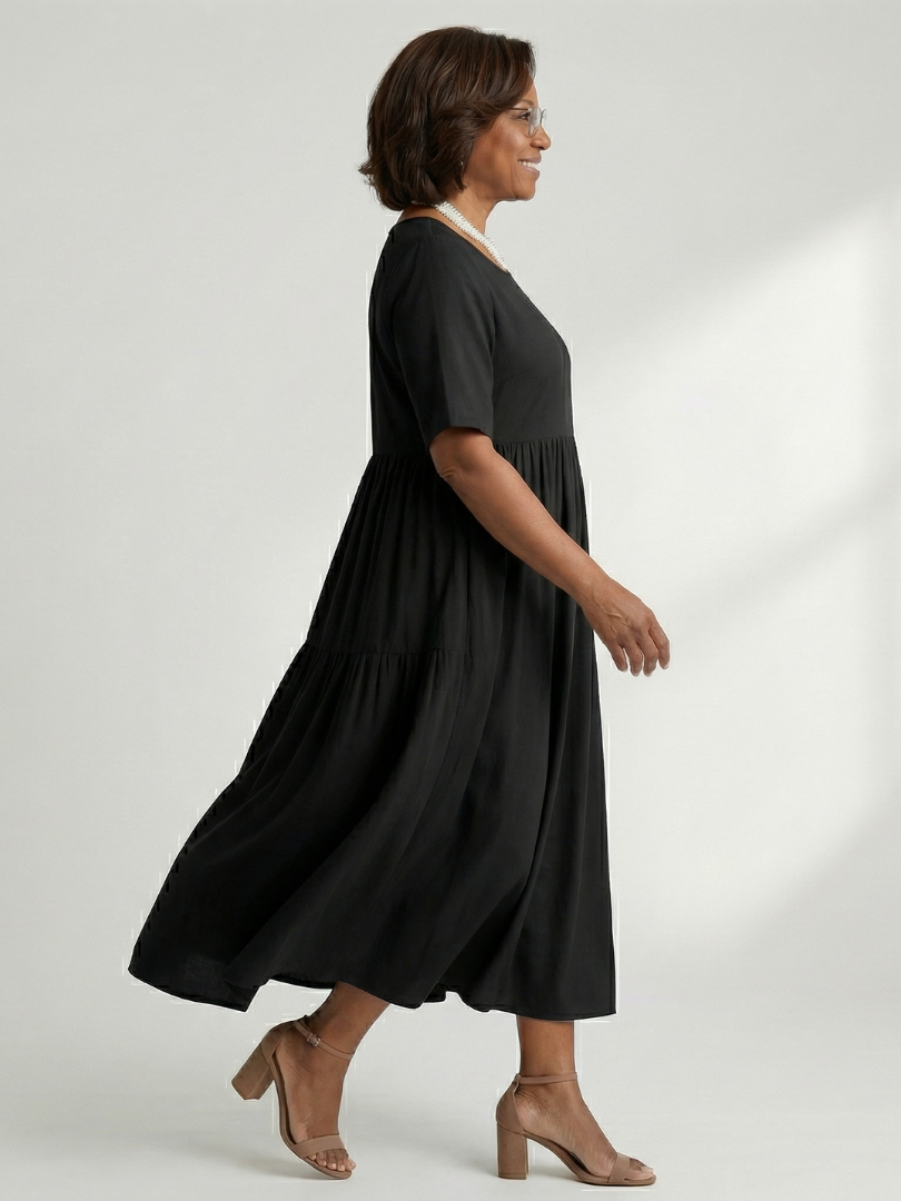 Ciren Simple Gather Midi Dress - Elena Harper