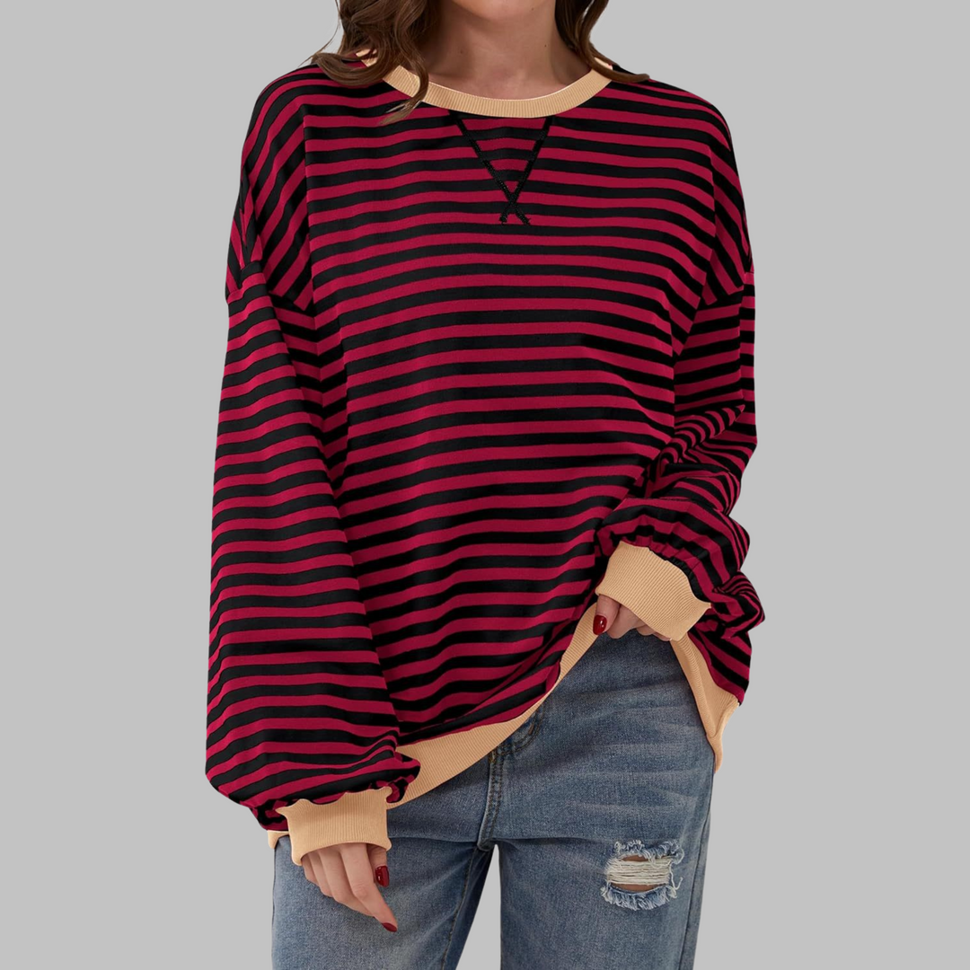 Priya - Chic Striped Pullover with Round Neck