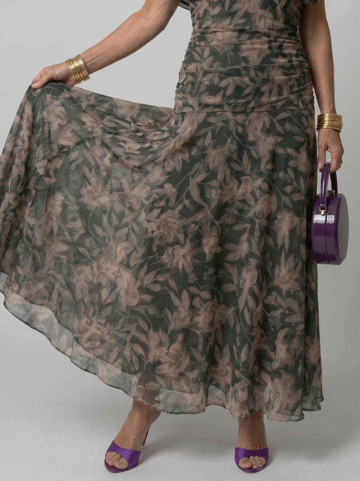 Midi dress for women with off-the-shoulder design - Fluid and romantic