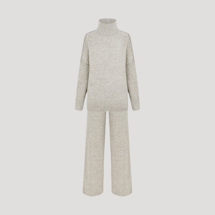 Women's Oversized Knit Sweater and Wide Leg Pants Set