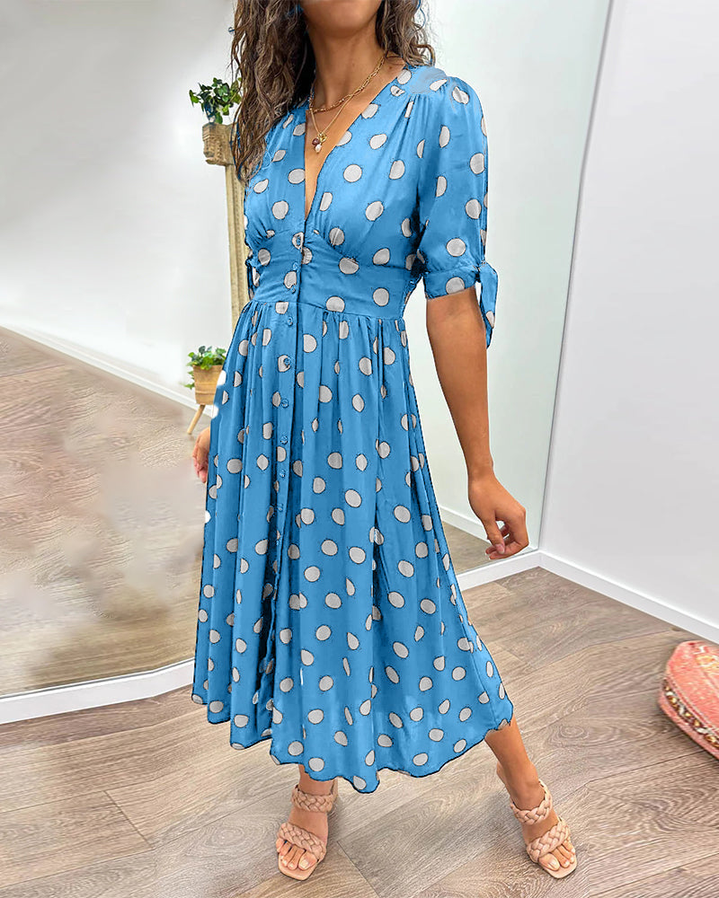 Monique™  |  Elegant Polka Dot Dress
