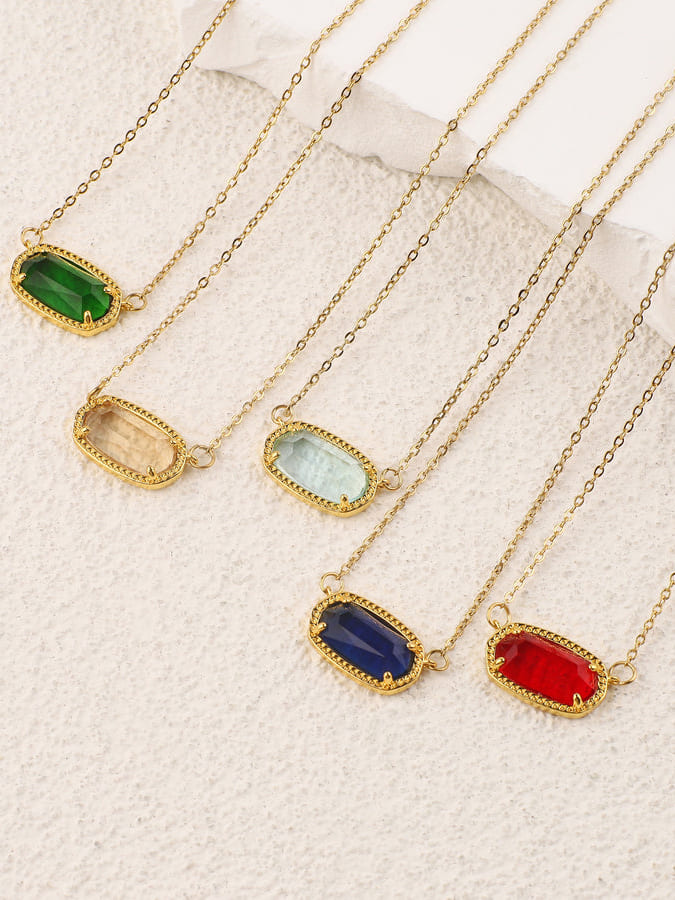 Oval Birthstone Pendant Necklace, view 4 - Elena Harper